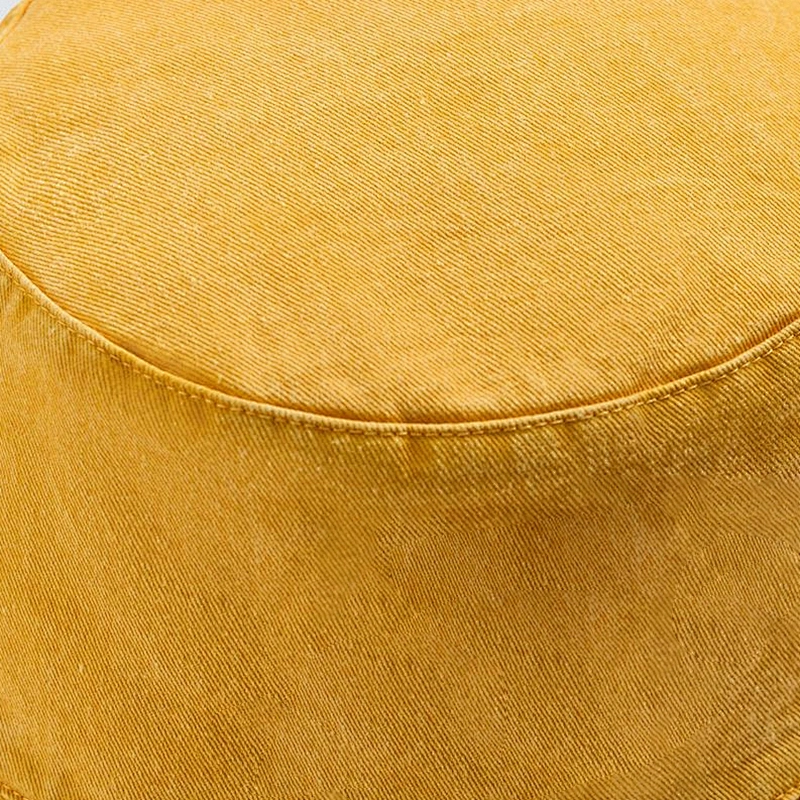 mustard yellow washed cotton bucket hat